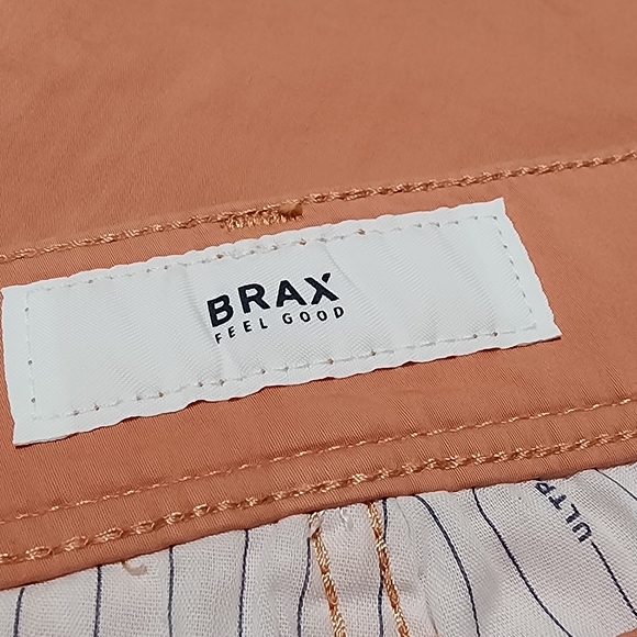 Brax Ultralight Mens Pants Cadiz Straight Size 32/34 Peach 26" Inseam - Picture 11 of 13